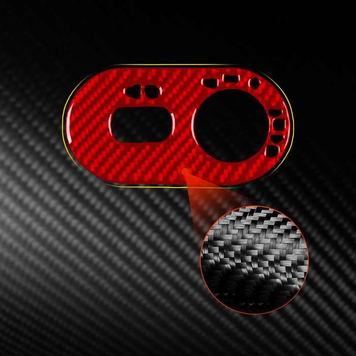 Carbon Fiber Car Headlight Switch Decorative Sticker for SEAT Ibiza 2003-2008, Right Driver(Red)