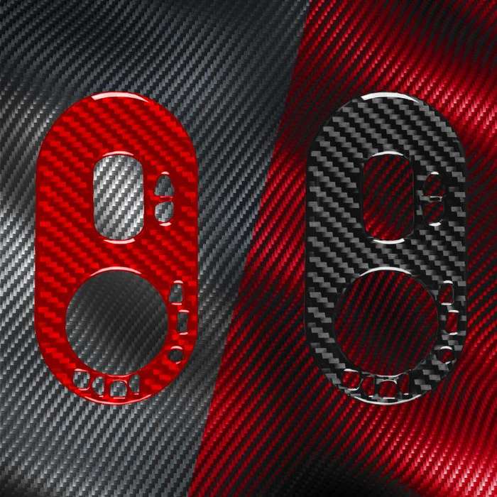 Carbon Fiber Car Headlight Switch Decorative Sticker for SEAT Ibiza 2003-2008, Right Driver(Red)