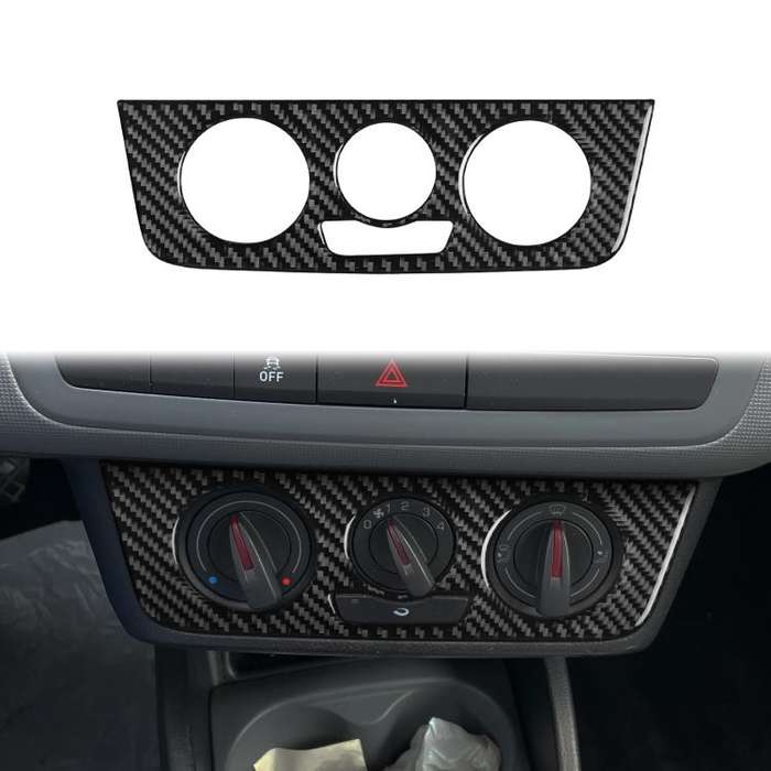 Carbon Fiber Car Air Conditioner Switch Panel A Decorative Sticker for SEAT Ibiza 2009-2014, Left...