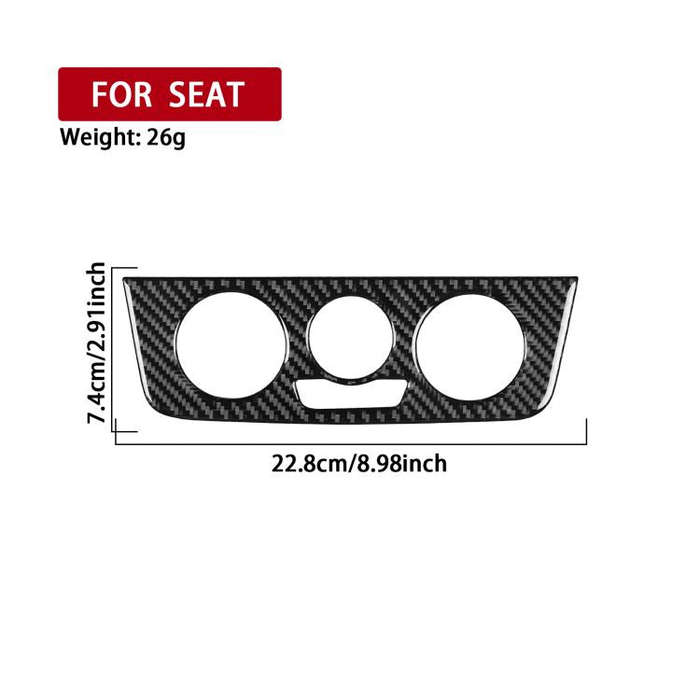 Carbon Fiber Car Air Conditioner Switch Panel A Decorative Sticker for SEAT Ibiza 2009-2014, Left...