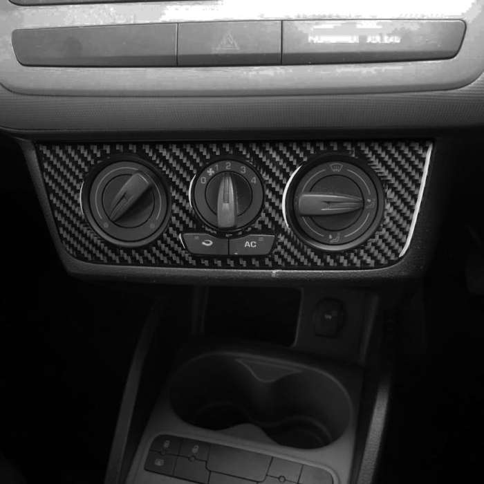 Carbon Fiber Car Air Conditioner Switch Panel A Decorative Sticker for SEAT Ibiza 2009-2014, Left...