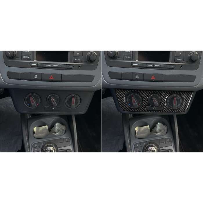 Carbon Fiber Car Air Conditioner Switch Panel A Decorative Sticker for SEAT Ibiza 2009-2014, Left...