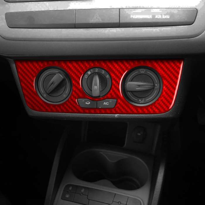 Carbon Fiber Car Air Conditioner Switch Panel A Decorative Sticker for SEAT Ibiza 2009-2014, Left...