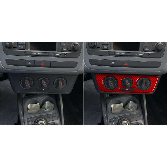 Carbon Fiber Car Air Conditioner Switch Panel A Decorative Sticker for SEAT Ibiza 2009-2014, Left...