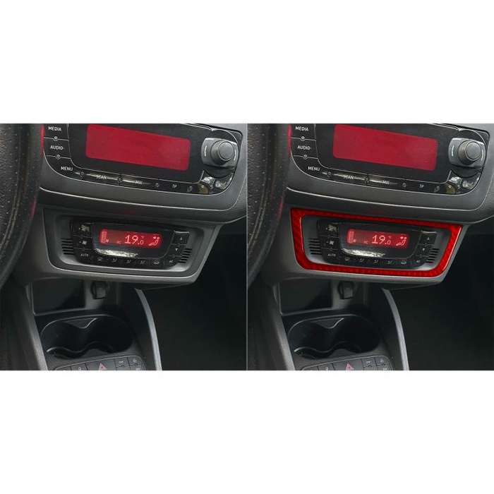 Carbon Fiber Car Air Conditioner Switch Panel B Decorative Sticker for SEAT Ibiza 2009-2014, Left...