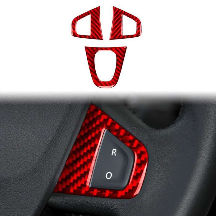 3pcs/Set Carbon Fiber Car Steering Wheel Buttons Decorative Sticker for Renault Fluence 2009-2017...