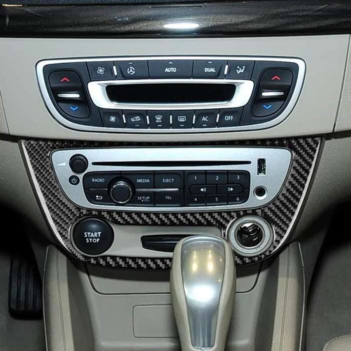 Carbon Fiber Car Air Conditioner Panel B Decorative Sticker for Renault Fluence 2009-2017 / Megan...