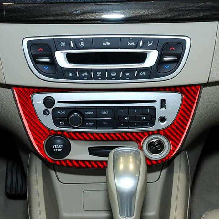 Carbon Fiber Car Air Conditioner Panel B Decorative Sticker for Renault Fluence 2009-2017 / Megan...