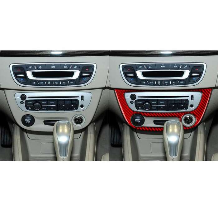 Carbon Fiber Car Air Conditioner Panel B Decorative Sticker for Renault Fluence 2009-2017 / Megan...