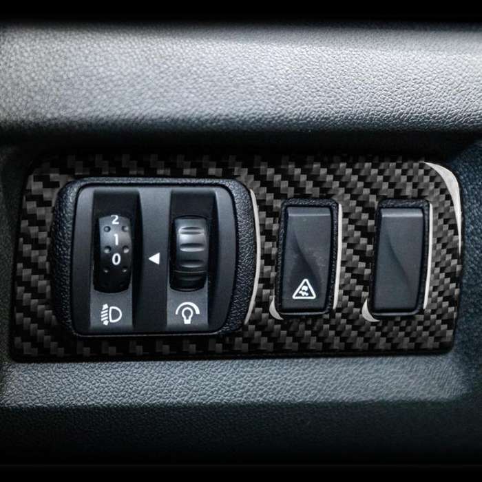 Carbon Fiber Car Headlight Button Frame Decorative Sticker for Renault Fluence 2009-2017 / Megane...