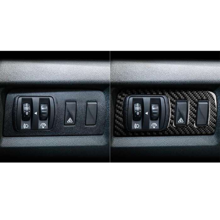 Carbon Fiber Car Headlight Button Frame Decorative Sticker for Renault Fluence 2009-2017 / Megane...