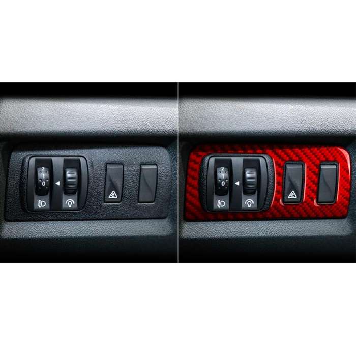 Carbon Fiber Car Headlight Button Frame Decorative Sticker for Renault Fluence 2009-2017 / Megane...