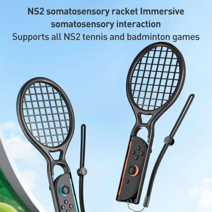 For Nintendo Switch 2 Joy-Con 1pair iPlay HBS-2839 Left and Right Handle Tennis Rackets(Orange Blue)