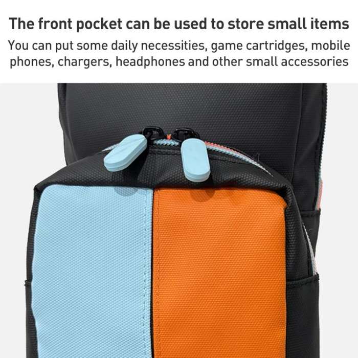For Nintendo Switch 2 iPlay HBS-2844 Colorblock Crossbody Game Console Storage Bag(Orange Blue)