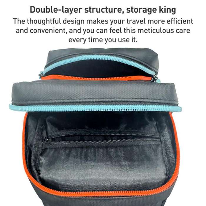For Nintendo Switch 2 iPlay HBS-2844 Colorblock Crossbody Game Console Storage Bag(Orange Blue)