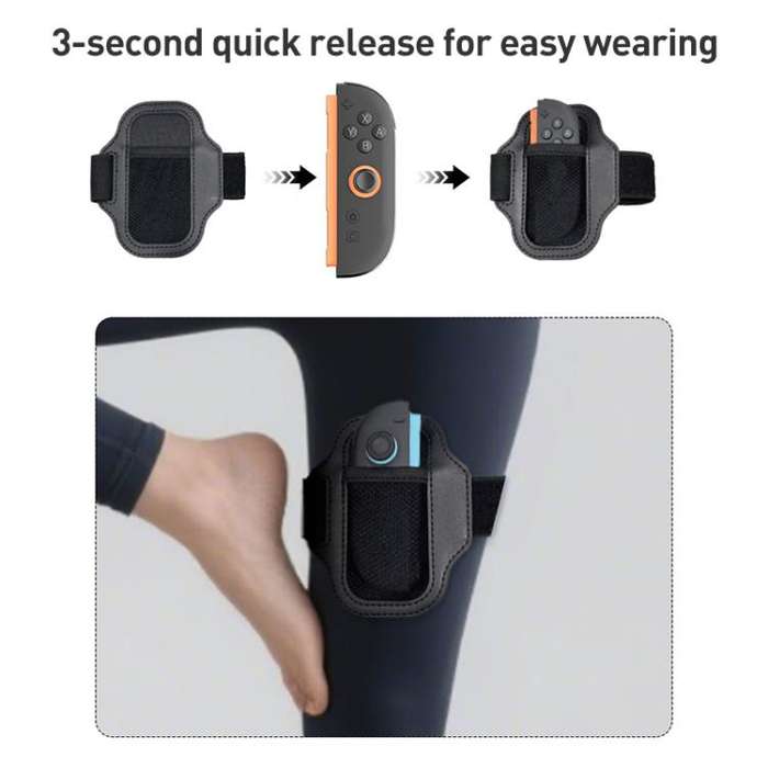 For Nintendo Switch 2 Joy-Con 2pcs iPlay HBS-2860 Handle Adjustable Sports Leg Strap(Black)