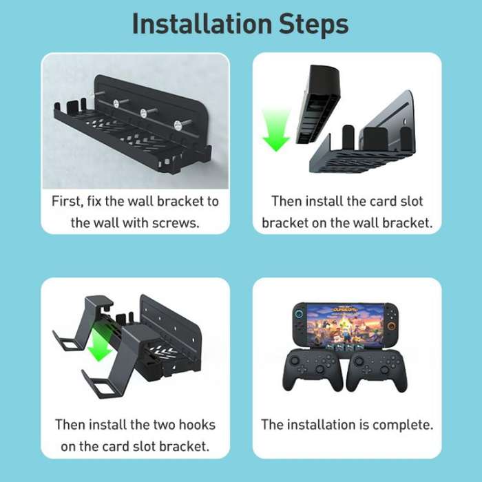 iPlay HBS-2836 Game Controller Universal Wall Storage Bracket(Black)
