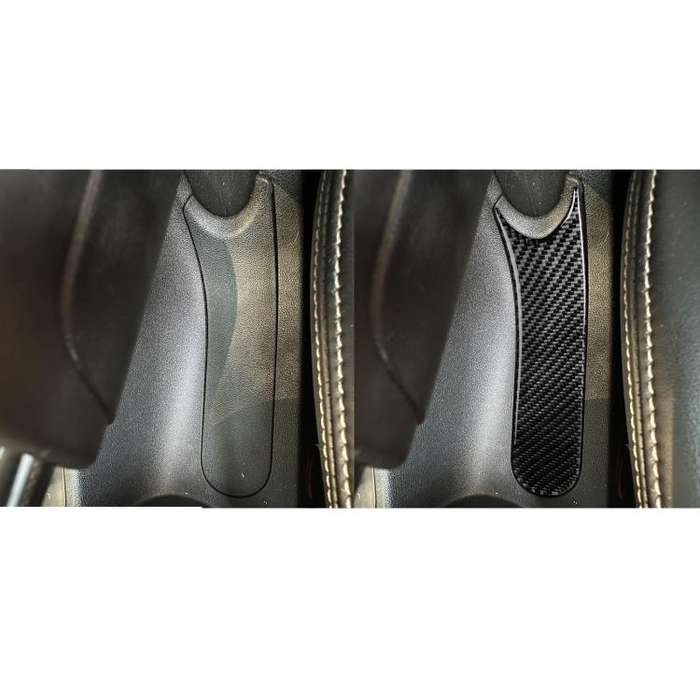 Carbon Fiber Car Handbrake Panel Decorative Sticker for SEAT Leon 2005-2012, Left and Right Drive...