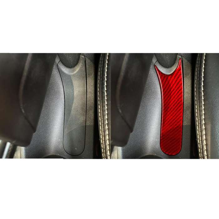 Carbon Fiber Car Handbrake Panel Decorative Sticker for SEAT Leon 2005-2012, Left and Right Drive...