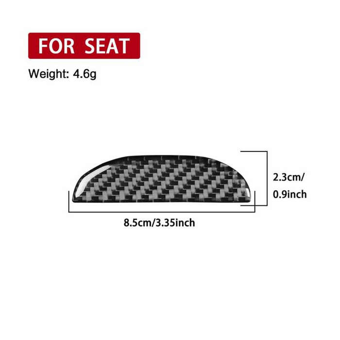 Carbon Fiber Car Passenger Seat Storage Box Handle Decorative Sticker for SEAT Leon 2005-2012, Le...