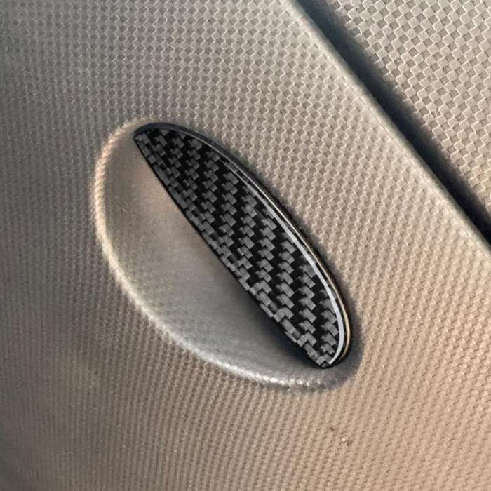 Carbon Fiber Car Passenger Seat Storage Box Handle Decorative Sticker for SEAT Leon 2005-2012, Le...