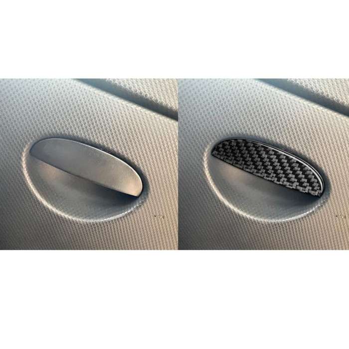 Carbon Fiber Car Passenger Seat Storage Box Handle Decorative Sticker for SEAT Leon 2005-2012, Le...
