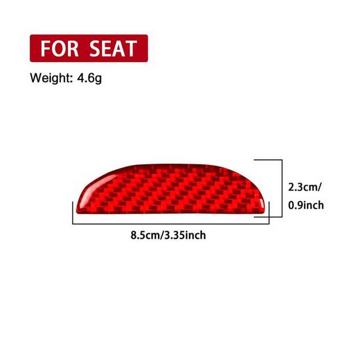Carbon Fiber Car Passenger Seat Storage Box Handle Decorative Sticker for SEAT Leon 2005-2012, Le...