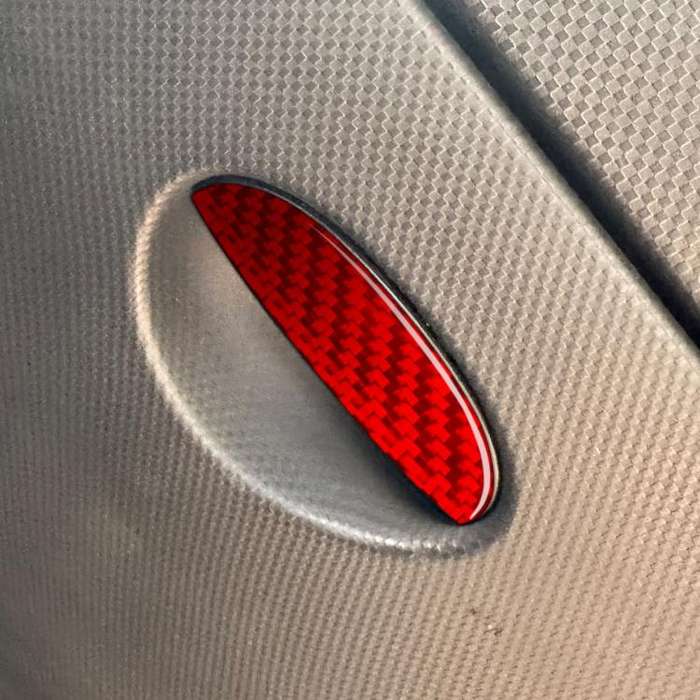 Carbon Fiber Car Passenger Seat Storage Box Handle Decorative Sticker for SEAT Leon 2005-2012, Le...