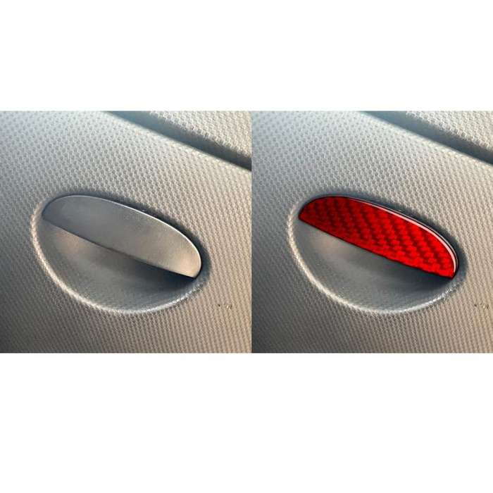 Carbon Fiber Car Passenger Seat Storage Box Handle Decorative Sticker for SEAT Leon 2005-2012, Le...