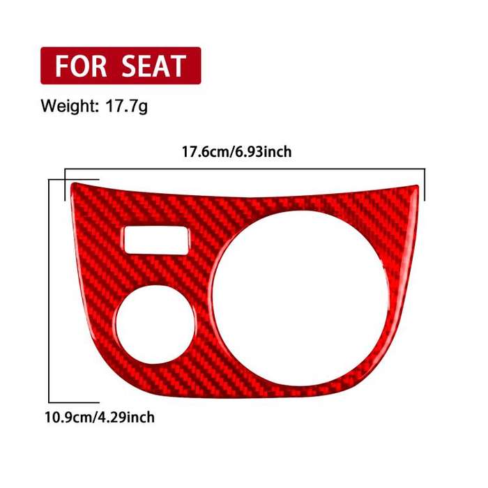 Carbon Fiber Car Water Cup Panel Decorative Sticker for SEAT Leon 2005-2012, Left Driver(Red)
