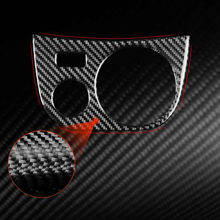 Carbon Fiber Car Water Cup Panel Decorative Sticker for SEAT Leon 2005-2012, Left Driver(Red)