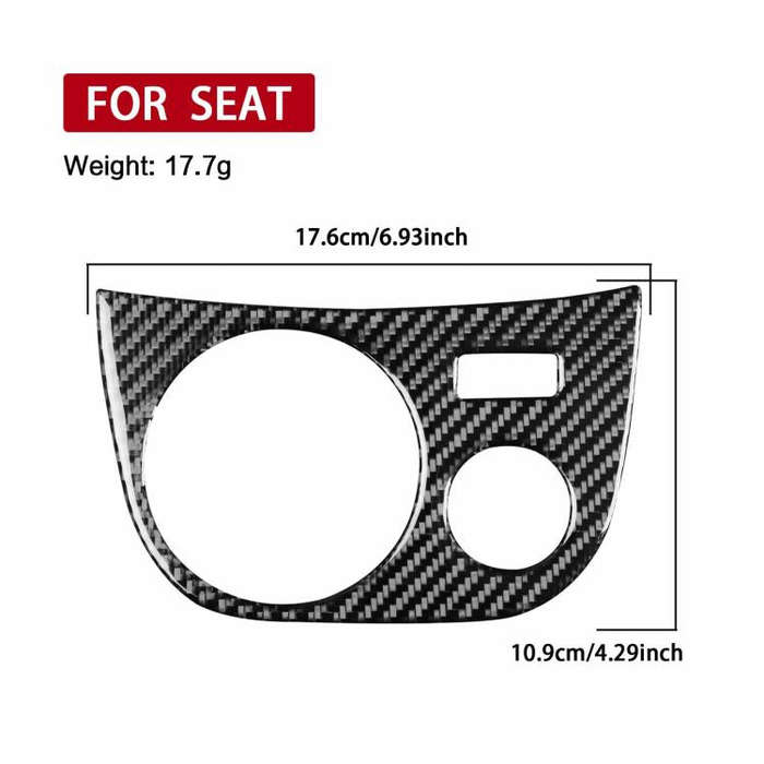 Carbon Fiber Car Water Cup Panel Decorative Sticker for SEAT Leon 2005-2012, Right Driver(Black)