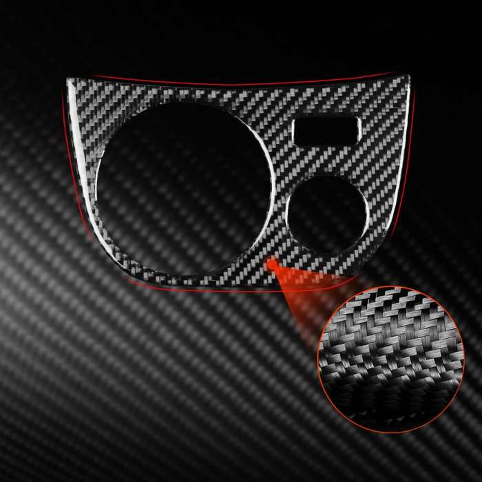 Carbon Fiber Car Water Cup Panel Decorative Sticker for SEAT Leon 2005-2012, Right Driver(Black)
