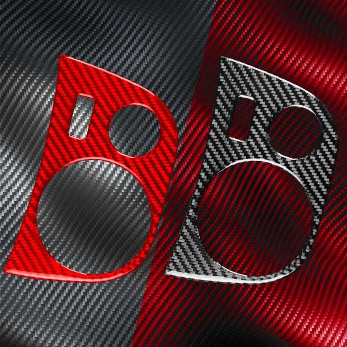 Carbon Fiber Car Water Cup Panel Decorative Sticker for SEAT Leon 2005-2012, Right Driver(Black)