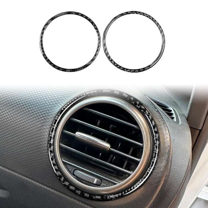 2pcs/Set Carbon Fiber Car AC Two Sides Air Outlet Decorative Sticker for SEAT Leon 2005-2012, Lef...