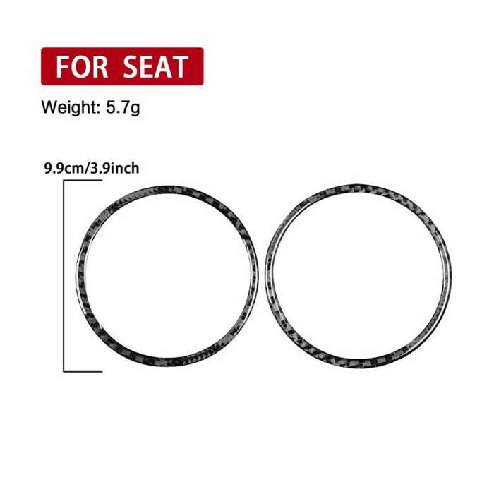 2pcs/Set Carbon Fiber Car AC Two Sides Air Outlet Decorative Sticker for SEAT Leon 2005-2012, Lef...