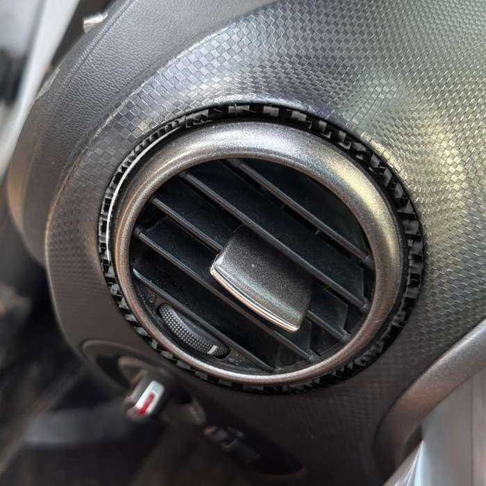 2pcs/Set Carbon Fiber Car AC Two Sides Air Outlet Decorative Sticker for SEAT Leon 2005-2012, Lef...