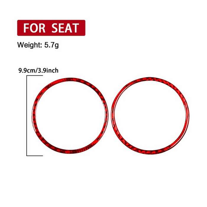 2pcs/Set Carbon Fiber Car AC Two Sides Air Outlet Decorative Sticker for SEAT Leon 2005-2012, Lef...