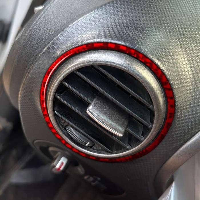 2pcs/Set Carbon Fiber Car AC Two Sides Air Outlet Decorative Sticker for SEAT Leon 2005-2012, Lef...
