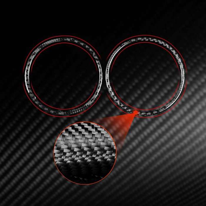 2pcs/Set Carbon Fiber Car AC Two Sides Air Outlet Decorative Sticker for SEAT Leon 2005-2012, Lef...