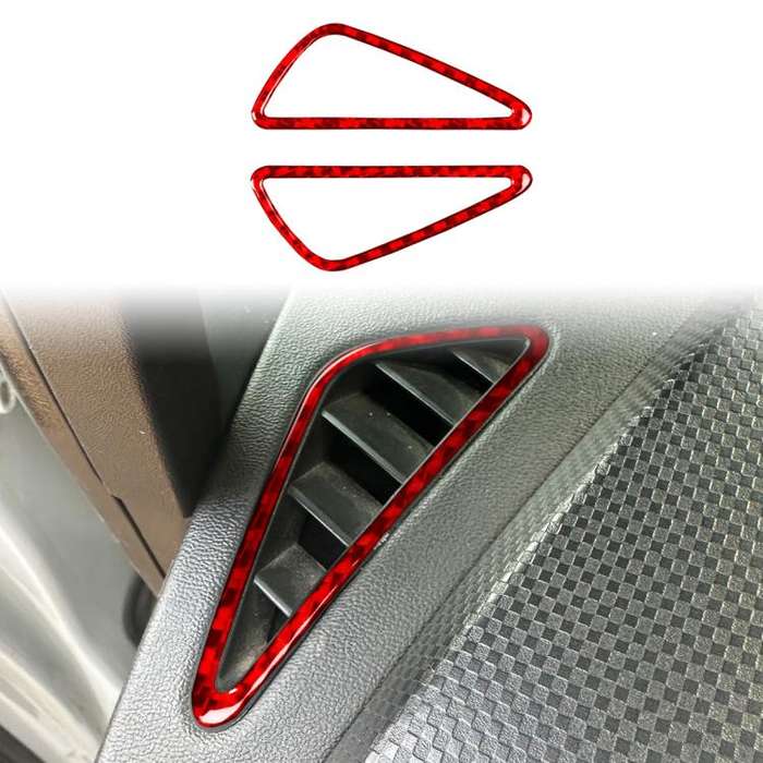 2pcs/Set Carbon Fiber Car Instrument Panel Air Outlet Decorative Sticker for SEAT Leon 2005-2012,...