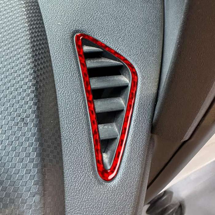 2pcs/Set Carbon Fiber Car Instrument Panel Air Outlet Decorative Sticker for SEAT Leon 2005-2012,...