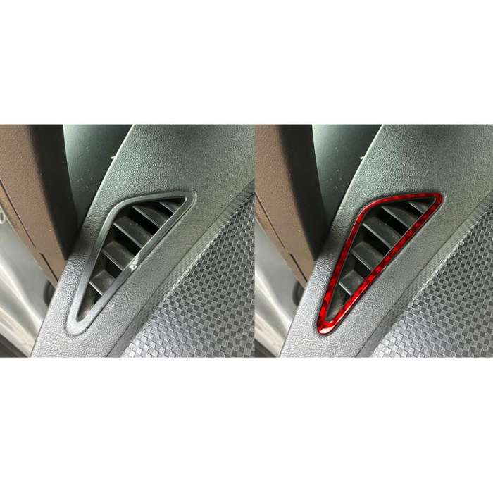 2pcs/Set Carbon Fiber Car Instrument Panel Air Outlet Decorative Sticker for SEAT Leon 2005-2012,...
