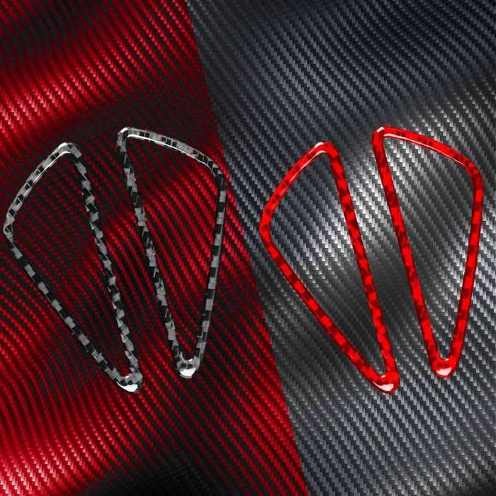 2pcs/Set Carbon Fiber Car Instrument Panel Air Outlet Decorative Sticker for SEAT Leon 2005-2012,...