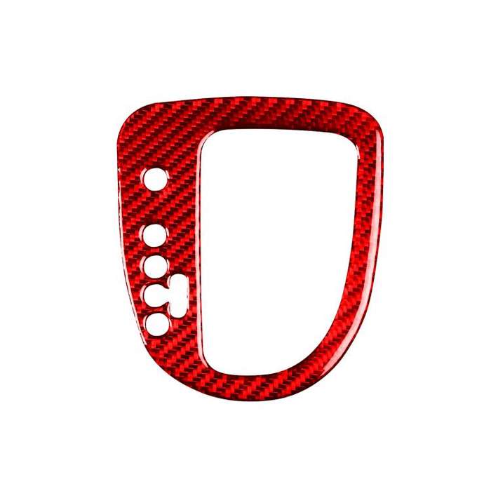 Carbon Fiber Car Gear Position Panel Decorative Sticker for SEAT Leon 2005-2012, Left Driver(Red)