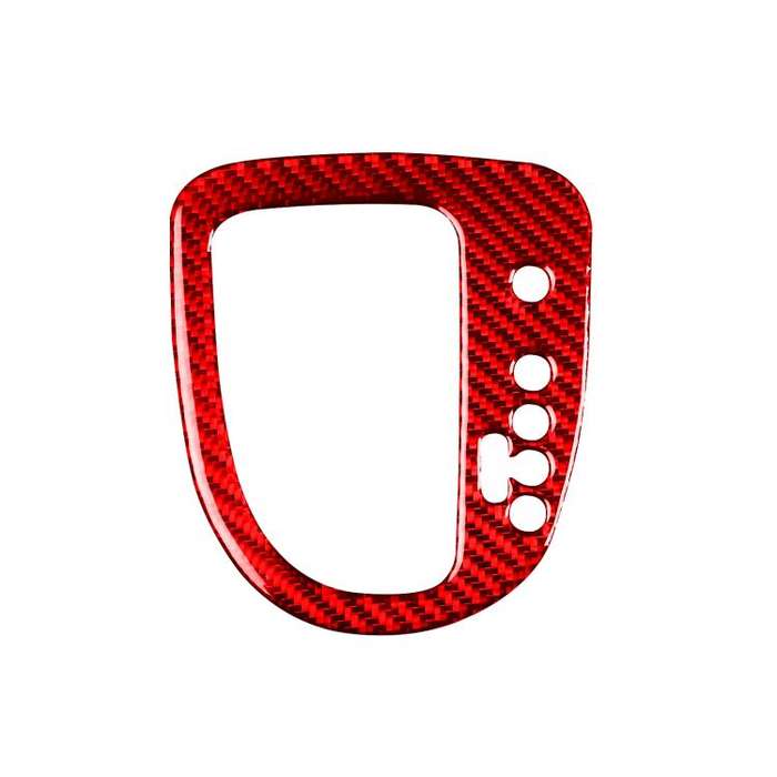 Carbon Fiber Car Gear Position Panel Decorative Sticker for SEAT Leon 2005-2012, Right Driver(Red)