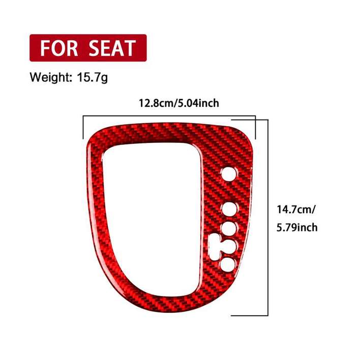 Carbon Fiber Car Gear Position Panel Decorative Sticker for SEAT Leon 2005-2012, Right Driver(Red)