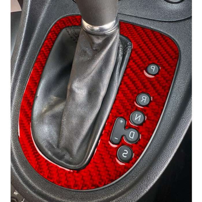 Carbon Fiber Car Gear Position Panel Decorative Sticker for SEAT Leon 2005-2012, Right Driver(Red)