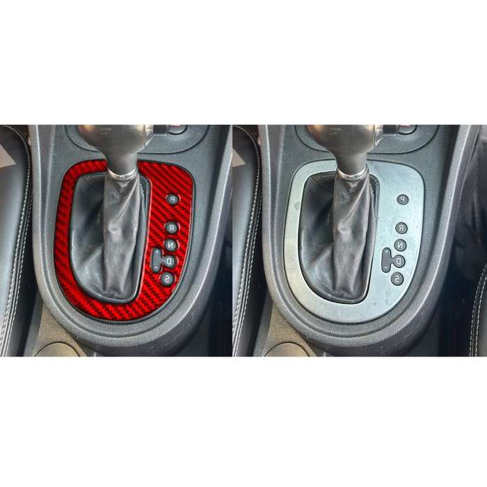 Carbon Fiber Car Gear Position Panel Decorative Sticker for SEAT Leon 2005-2012, Right Driver(Red)