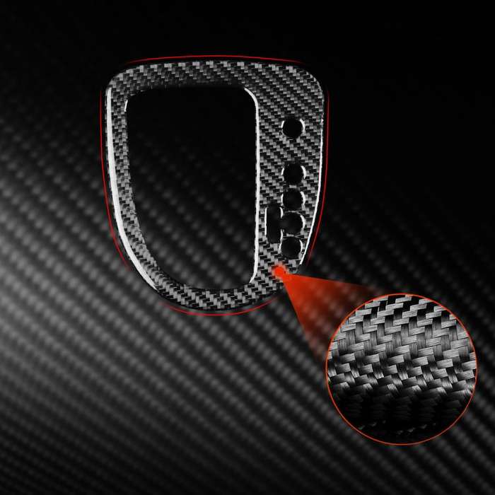 Carbon Fiber Car Gear Position Panel Decorative Sticker for SEAT Leon 2005-2012, Right Driver(Red)